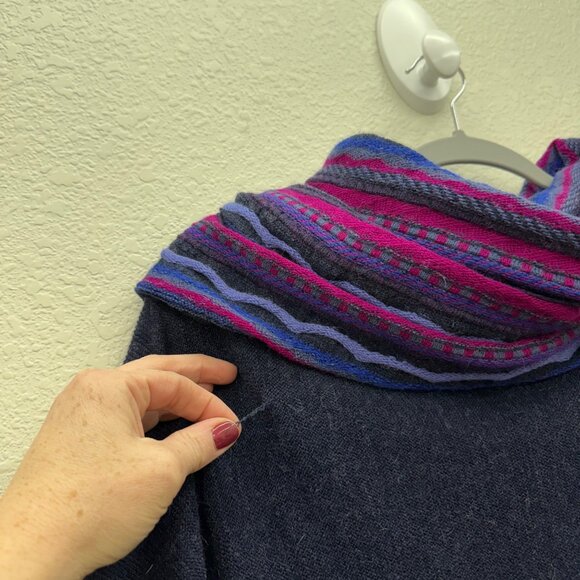 Qinti Peru Baby Alpaca Wool Cowl Neck Knit Poncho Sweater Womens OS - Picture 4 of 11